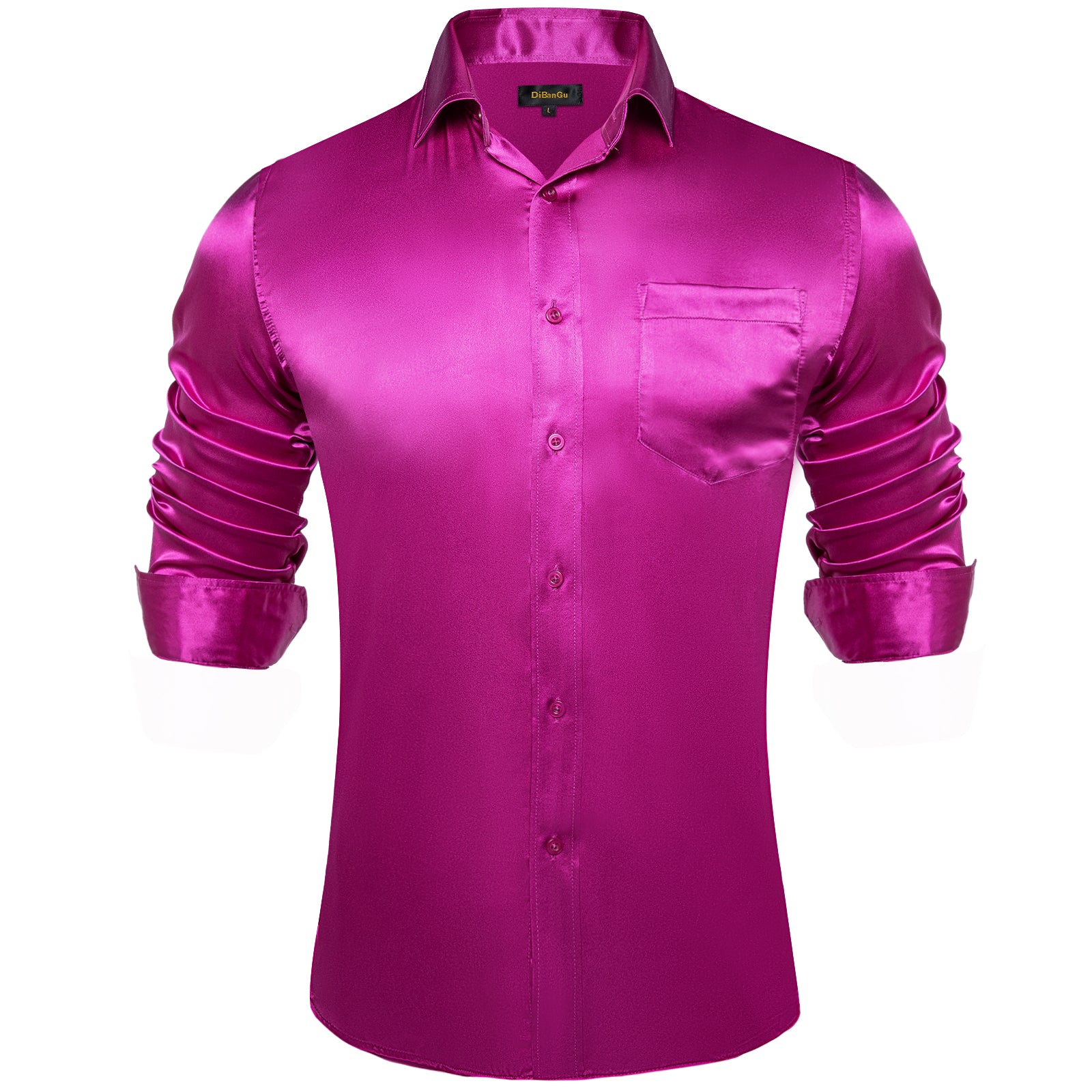 magenta mens dress shirt VKWEAR Omega Men's Short Sleeve Dress Shirt (Magenta, S), Size: Small (14-14.5), Multicolor
