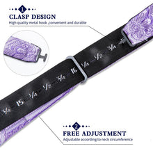 paisley purple bow tie set inlcude the mens self-bow tie pocket square cufflinks set