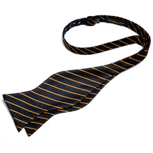 black gold striped self-tied bowtie for mens suit and shirt