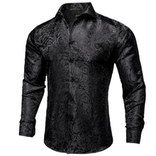Black Paisley Button Down Dress Shirt for Men