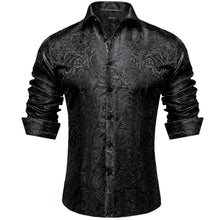 Black Paisley Button Down Dress Shirt for Men
