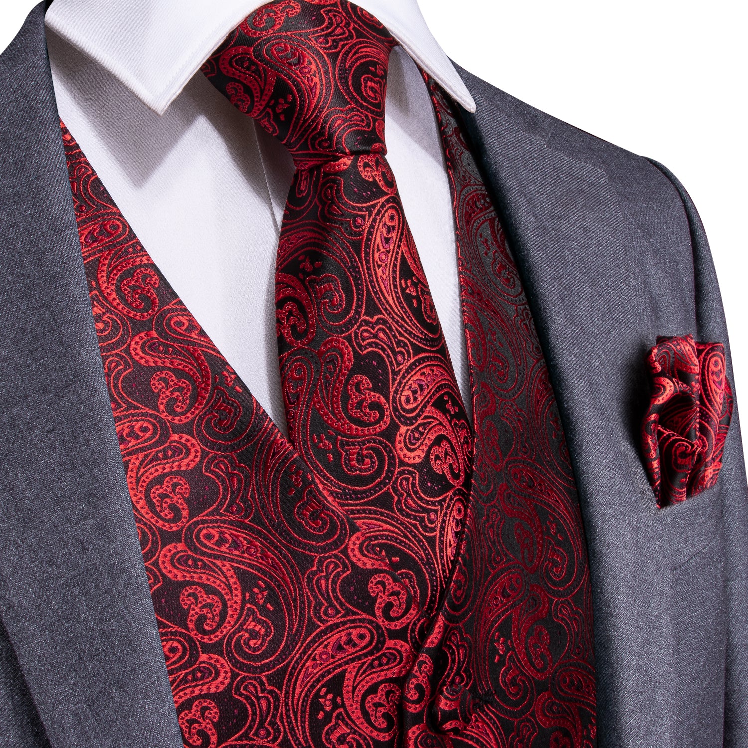 red dress vest mens Devil Fashion Cavalier Mens Waistcoat Vest