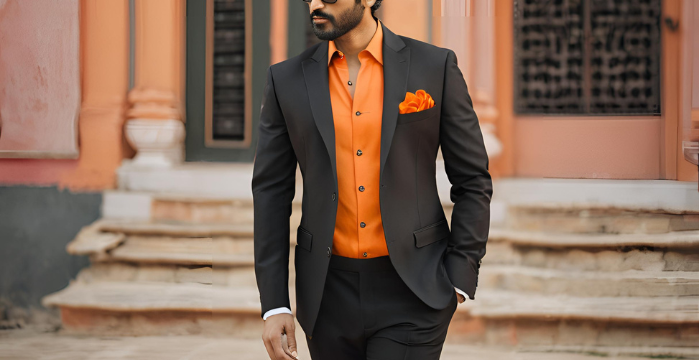 Classic Men's Orange Shirt – Timeless Fall Style– DiBanGuStore