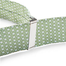 Green Dotted Brace Clip-on Men's Suspender with Bow Tie Set