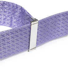 Purple Plaid Brace Clip-on Men's Suspender with Bow Tie Set