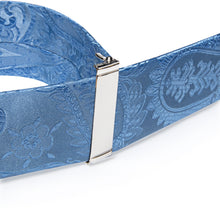 Blue Paisley Brace Clip-on Men's Suspender with Bow Tie Set