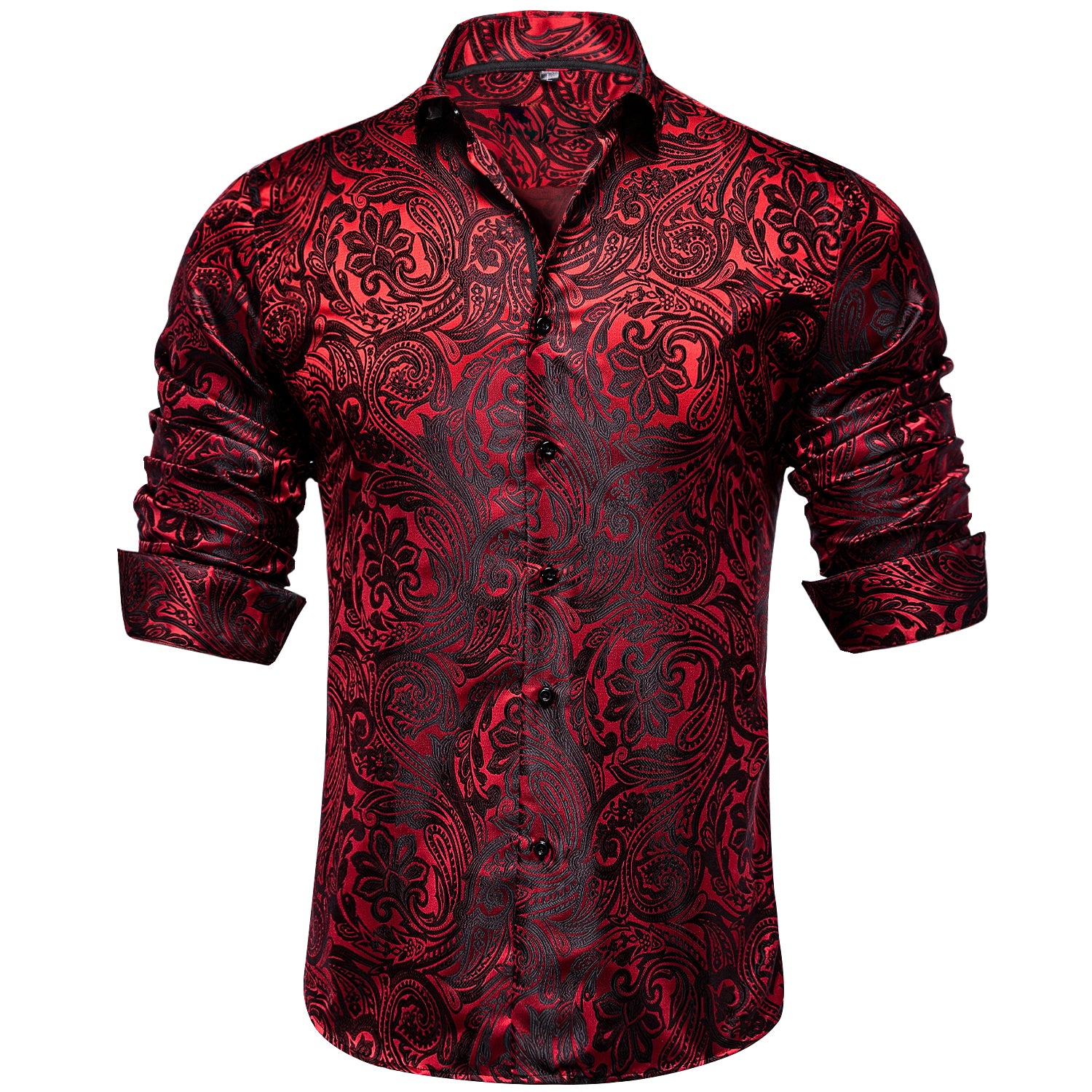 DiBanGu Red Floral Silk Men's Shirt