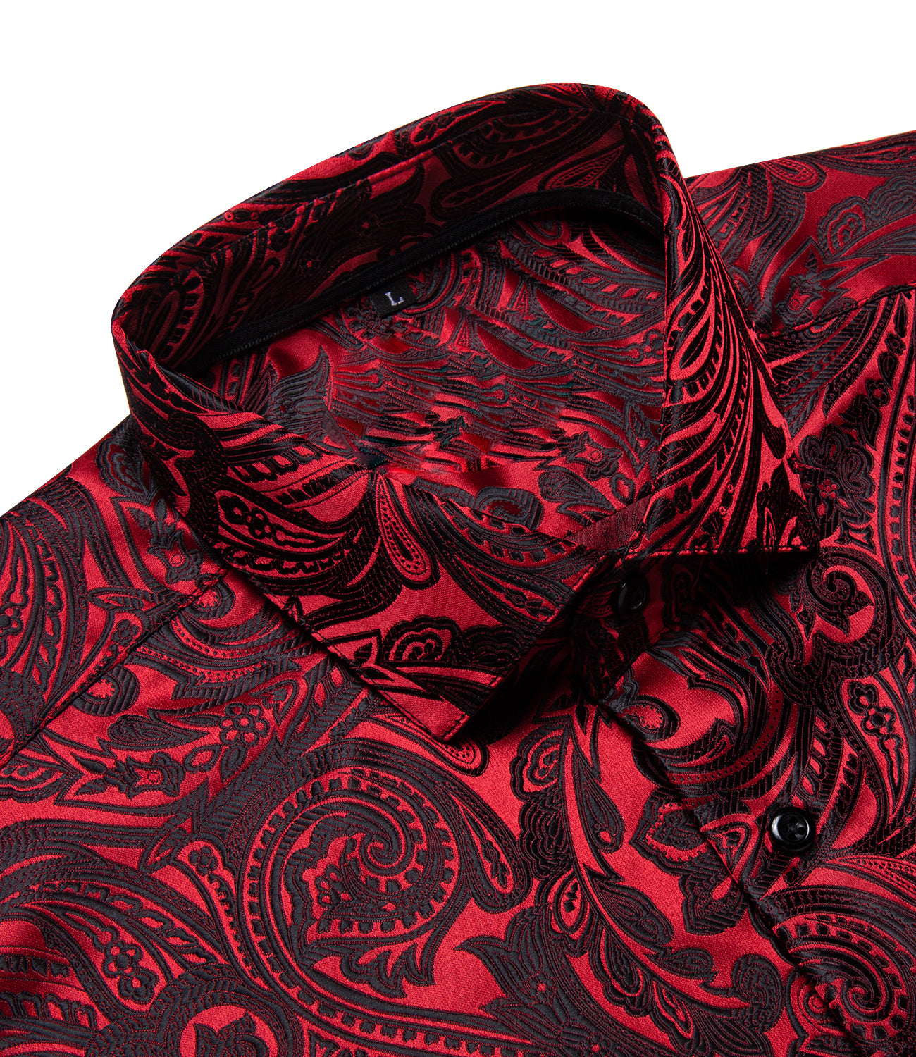 DiBanGu Red Floral Silk Men's Shirt