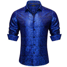 Dibangu Blue Floral Silk Men's Shirt