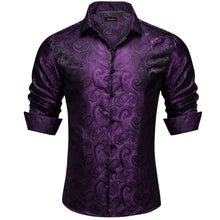 Dibangu Deep Purple Floral Silk Men's Shirt