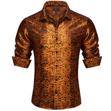 Dibangu Golden Floral Silk Men's Shirt