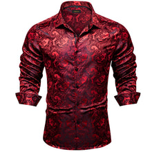Dibangu Red Floral Silk Men's Shirt