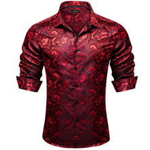 Dibangu Red Floral Silk Men's Shirt