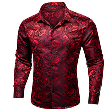 Dibangu Red Floral Silk Men's Shirt