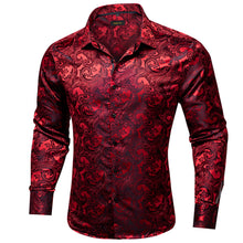 Dibangu New Red Floral Silk Men's Shirt