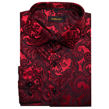 Dibangu Red Floral Silk Men's Shirt