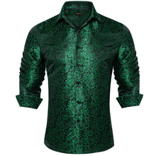 Dibangu Green Floral Silk Men's Shirt