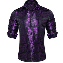 Dibangu Purple Floral Silk Men's Shirt
