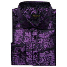 Dibangu Purple Floral Silk Men's Shirt