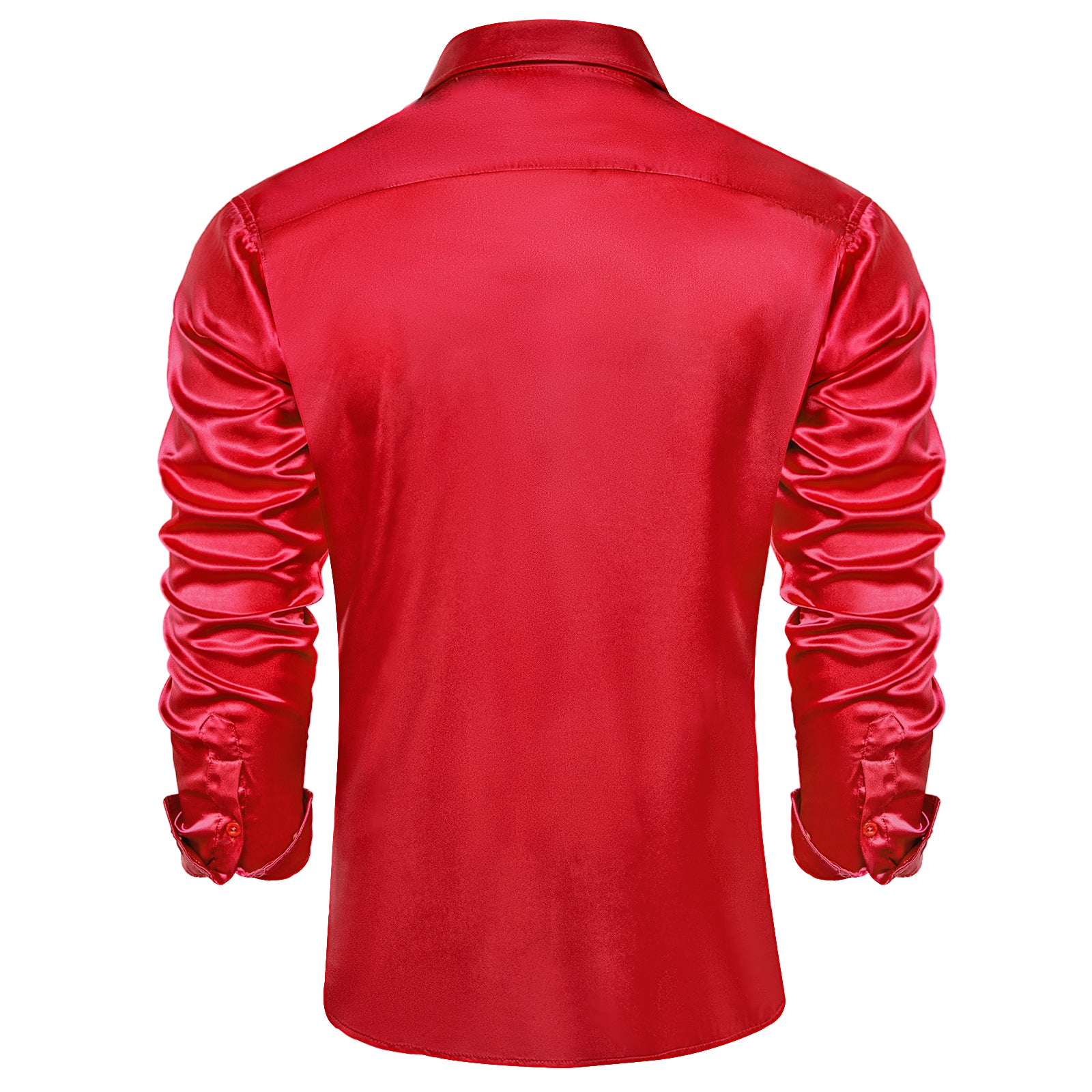 red men's dress silk shirt for wedding