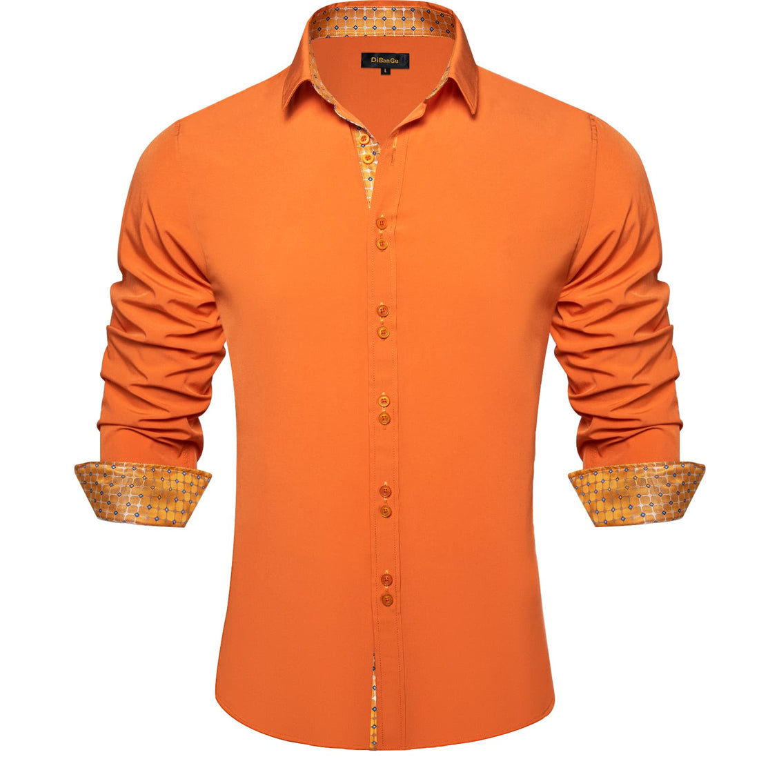 orange button up dress shirt VKWEAR Boy's Classic Fit Long Sleeve Casual Button Down Toddler Kids Dress Shirt (Orange, 8)