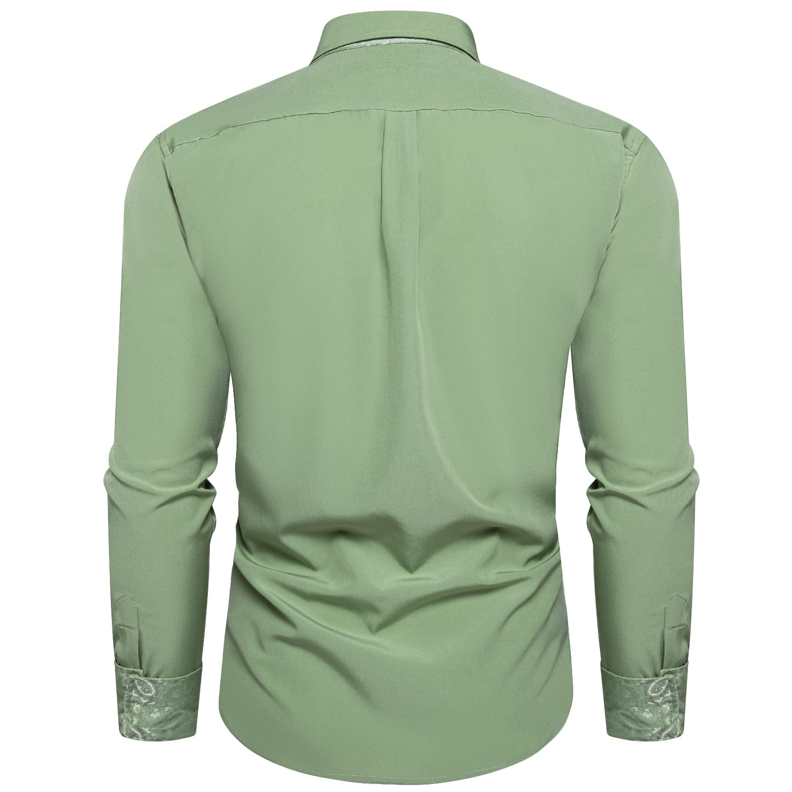 DiBanGu Mens Dress Shirt Solid Sage Green Splicing Button Down Shirt DiBanGuStore DiBanGu Mens Dress Shirt Solid Sage Green Splicing Button Down Shirt DiBanGuStore