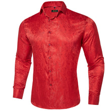 Dibangu Red Paisley Silk Men's Shirt
