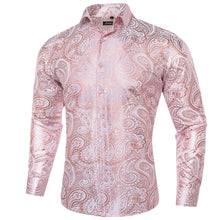 Dibangu Pink Orange White Paisley Stamping Men's Shirt