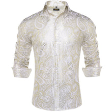 New Dibangu Yellow White Paisley Hot Stamping Men's Shirt
