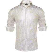 New Dibangu Yellow White Paisley Hot Stamping Men's Shirt