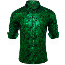 Dibangu Green Black Paisley Stamping Men's Shirt