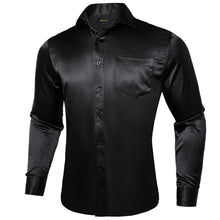 Dibangu Men's Black Solid Dress Shirt