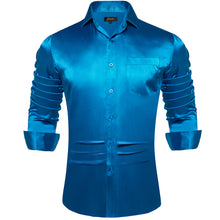 Dibangu Men's Blue Solid Dress Shirt