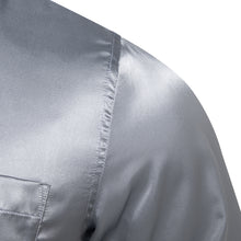 Dibangu Men's Silver Grey Solid Dress Shirt