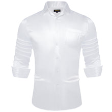 Dibangu Men's White Solid Dress Shirt