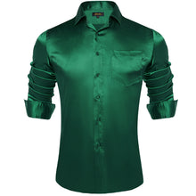Dibangu Men's Green Solid Dress Shirt