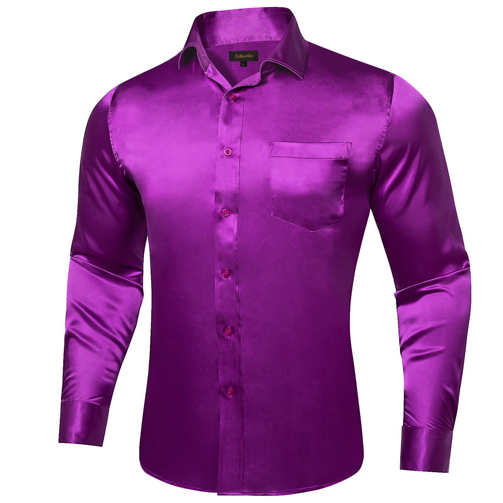 purple satin shirt mens