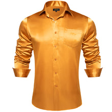 Dibangu Men's Golden Solid Dress Shirt