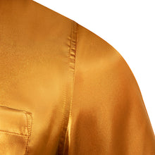 Dibangu Men's Golden Solid Dress Shirt