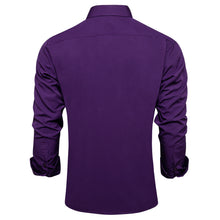 Dibangu Purple Solid Silk Men's Business Shirt