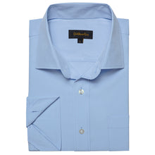 Dibangu Sky Blue Solid Silk Men's Business Shirt