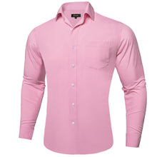 Dibangu Petal Pink Solid Silk Men's Business Shirt