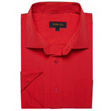 Dibangu Red Solid Silk Men's Business Shirt