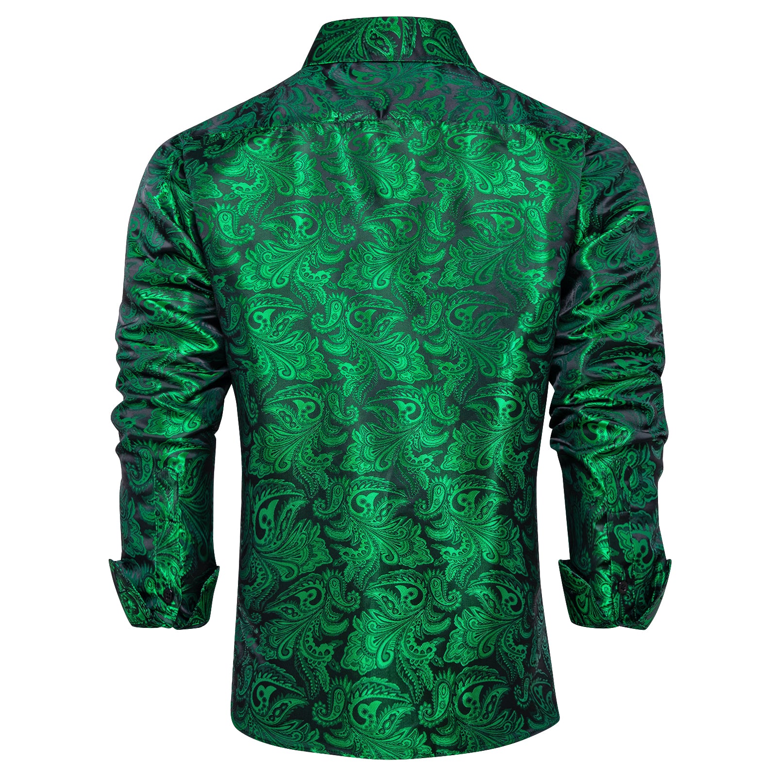 green paisley silk shirt for mens suit