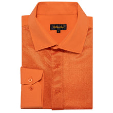 Dibangu New Orange Silk Glitter Stitching Men's Shirt