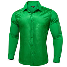 Dibangu New Mint Green Silk Glitter Stitching Men's Shirt