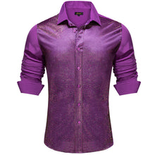 Dibangu Light Purple Silk Glitter Stitching Men's Shirt