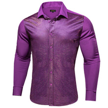 Dibangu Light Purple Silk Glitter Stitching Men's Shirt