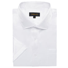 pure white solid silk mens short sleeves shirts