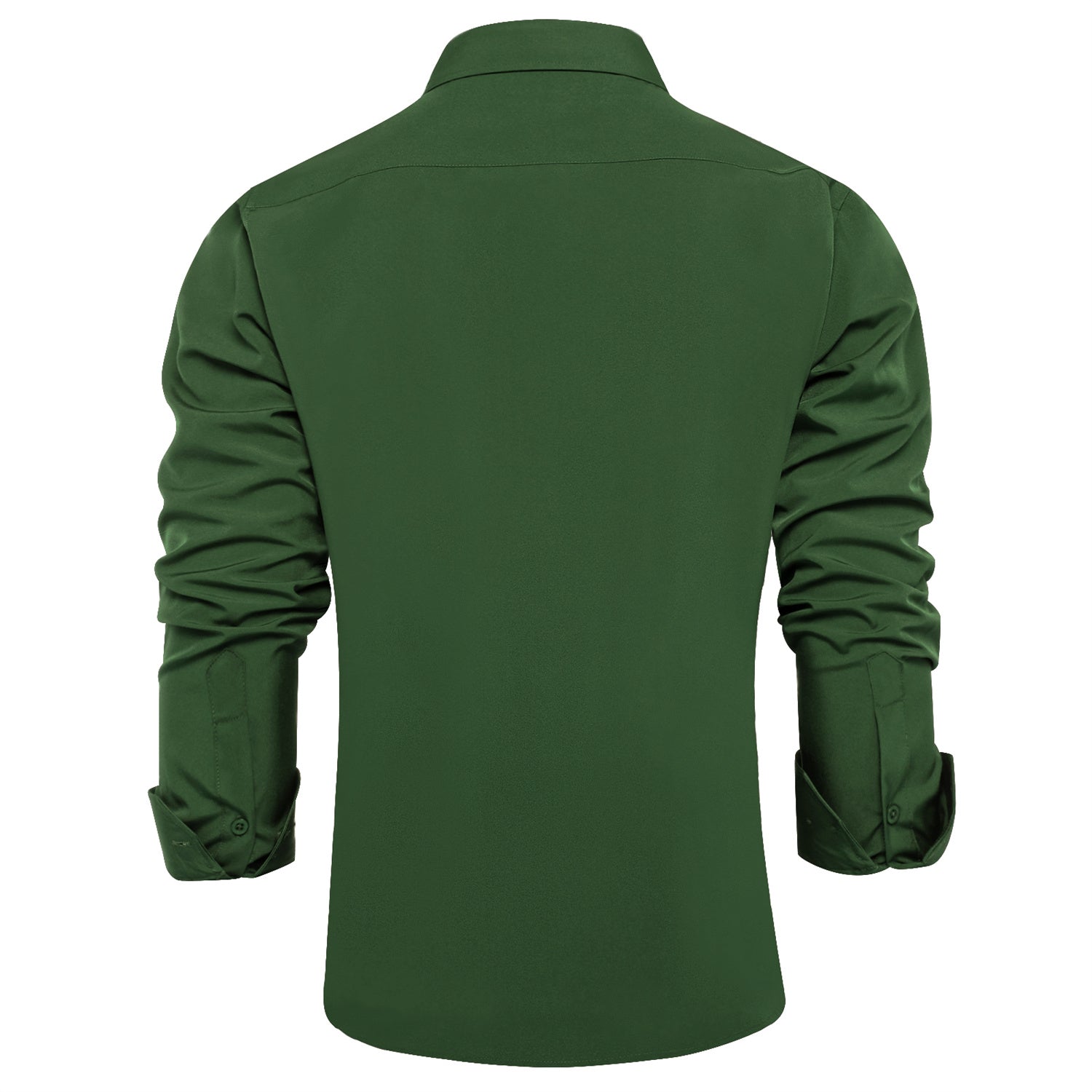 classic solid silk mens dress shirts green button up shirt for dress suit